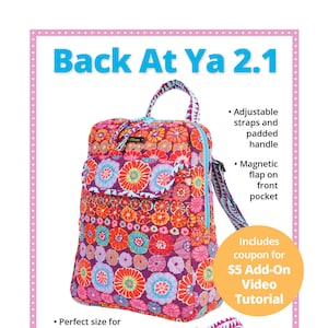 Back At YA 2.1/Patrones de Annie/contenedor de mochila/compartimentos con cremallera/PBA226-2.1