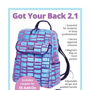 Got Your Back 2.1/Patrones de Annie/patrón de papel/organizador de carteras/PBA-198-2.1