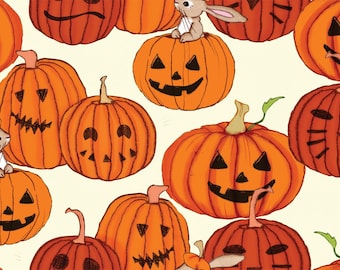 Belle and Boo Pumpkin Party Halloween fabric fabric fat quarter 1/2 yard 1 yard pieces holiday fabric children&#39;s fabric