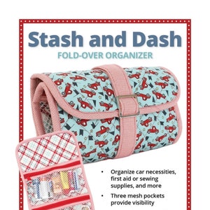 Stash and Dash/Patterns by Annie/patrón de papel/compartimentos con cremallera/organizador/organizador plegable/PBA245