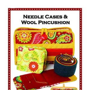 Needle Case & Wool Pincushion/Patterns by Annie/zipper compartments/sewing organizer/needle organizer/PBA144