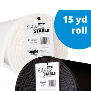 ByAnnie's Soft and Stable®/Foam Stabilizer Interfacing/15 yd X 58" roll/Black/White/stabilizer by the roll