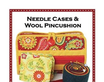 Needle Case & Wool Pincushion/Patterns by Annie/zipper compartments/sewing organizer/needle organizer/PBA144