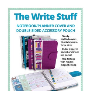 The Write Stuff/Patterns by Annie/paper pattern/zipper compartments/organizer/Quilter's Planner cover/cover for notebooks