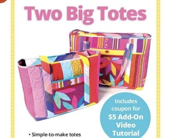 Two Big Totes supply kit Extra large no fabric no pattern, zippers, soft and stable, fusible interfacing, double-sided tape, strapping