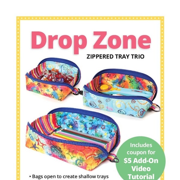 Preorder New Drop Zone/Patterns by Annie/zipper compartments/sewing organizer/embroidery organizer PBA307 pattern will ship 5/15/2024