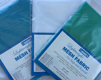 ByAnnie.com Mesh Fabric multiple colors available/100% polyester/18" X 54"/totes/pocket/backpack/wallets/sup209/accessory