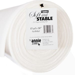 ByAnnie&#39;s Soft and Stable®/Foam Stabilizer Interfacing/15 yd X 58&quot; roll/Black/White/stabilizer by the roll