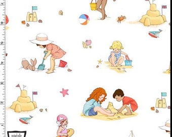 Belle and Boo White Seaside Play/fat quarter cuts/1/2 yard cuts/1 yard/children&#39;s fabric/Michael Miller fabrics/In stock