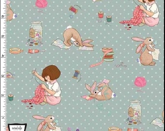 NEW Belle and Boo/Let's Sew/fat quarter cuts/1/2 yard/1 yard/children's fabric/Michael Miller fabrics/45 wide fabric/Arts & Crafts/Mint