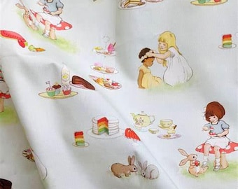Belle and Boo Afternoon Tea/fat quarter cut/1/2 yard cuts/children&#39;s fabric/Digitally printed/Extra wide/extra wide