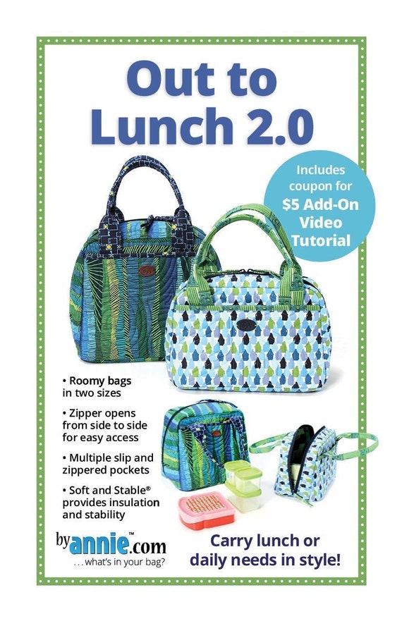 NEW Out to Lunch 2.0 Patterns by Annie Zipper Compartments Lunch