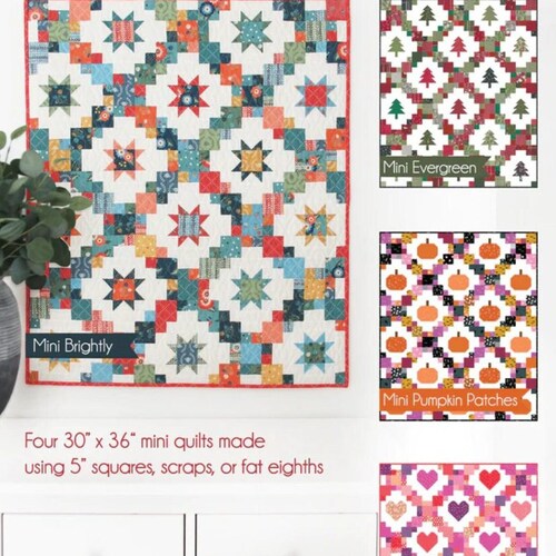 New Mini Brightly Holidays CCS #219 Cluck Cluck Sew Quilt Pattern Layer Cake or Fat Quarter Friendly Stash Buster
