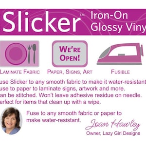 Slicker- Iron-on Vinyl Laminate interfacing SUP-213 Waterproof lining by LazyGirl Designs