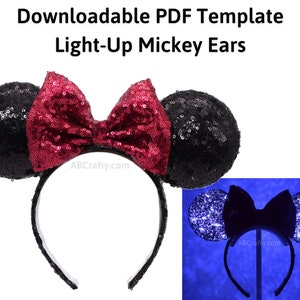 Mickey Ears Template for Light Up Mouse Ears