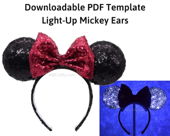 Mickey Ears Template for Light up Mouse Ears - Etsy