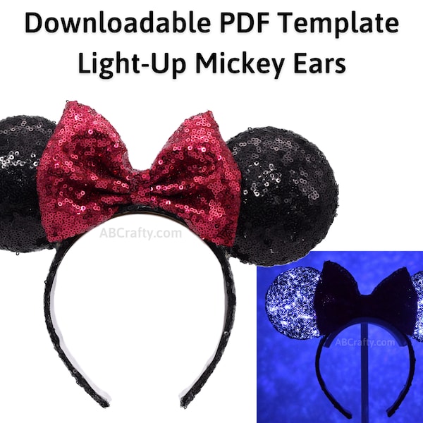 Mickey Ears Template for Light Up Mouse Ears