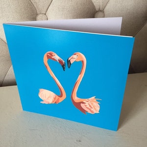 Flamingo Love Birds Valentine's Day Greeting Card