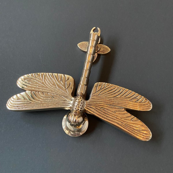 Dragonfly Front Door Knocker - Various Finishes, Polished Brass, Black, Nickel and Bronze