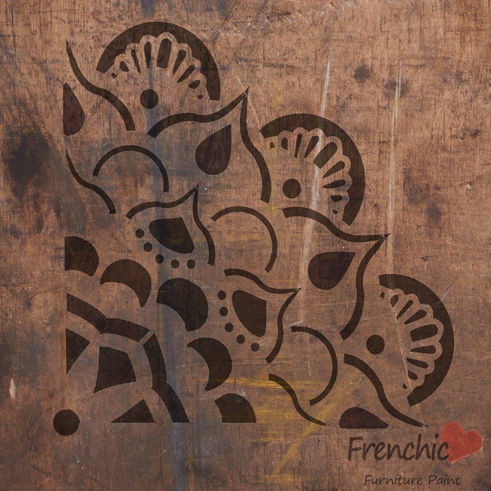 Frenchic Bohemian Carousel Stencil Pattern Border Range A4 Decal Wall ...