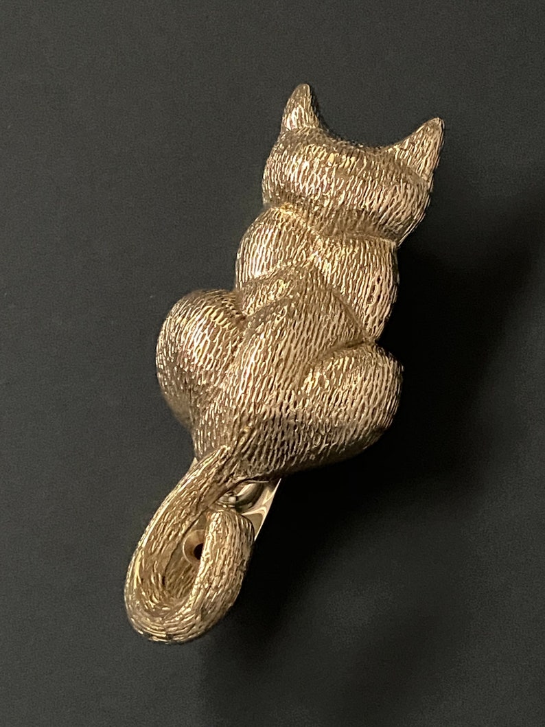 Cat Door Knocker Polished Solid Brass Gold Finish Etsy UK