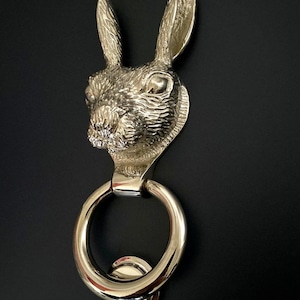 Solid Nickel or Brass Hare Rabbit Front Door Knocker - Various Finishes