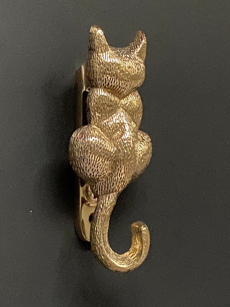 Cat Door Knocker Polished Solid Brass Gold Finish Etsy