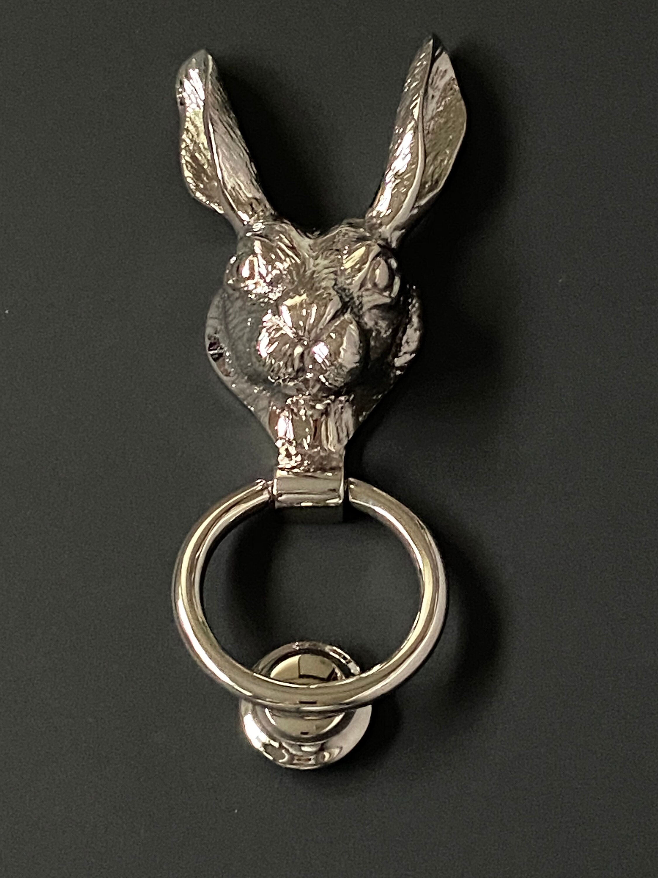 Rabbit Knocker Solid Brass or Nickel Hare Rabbit Front Door Knocker - Various Finishes ...