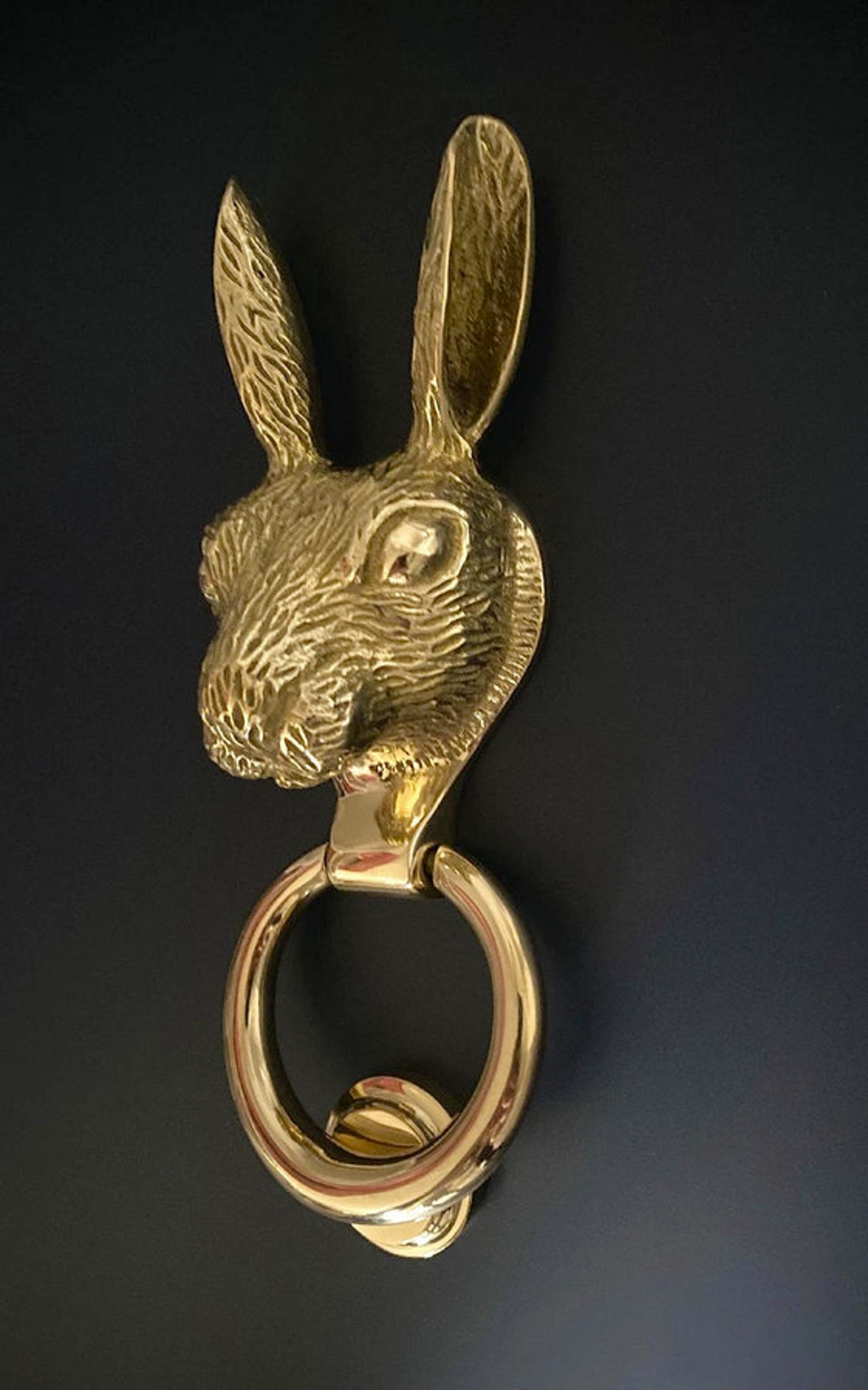 Rabbit Knocker Solid Brass or Nickel Hare Rabbit Front Door Knocker - Various Finishes ...
