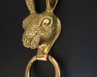 Solid Brass or Nickel Hare Rabbit Front Door Knocker - Various Finishes