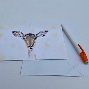 Impala Deer Safari Animal - Biglietto di auguri - Compleanno, festa della mamma, amici, - Safari a tema africano - Stampa dipinta ad acquerello