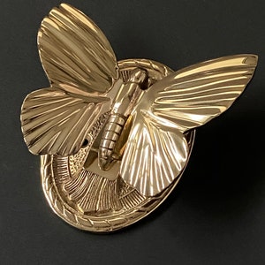 Butterfly Door Knocker - Various Finishes - Polished Solid Brass Gold or Chome Silver Finish