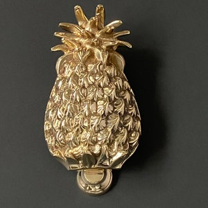 Großer Ananas Türklopfer - Poliertes Messing Gold Finish