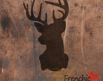Royal Stag Stencil Elk Deer Woodland Frenchic Chalk and Minerial Furniture Paint A4 Wall Art Picture sold by Lear's Creative Interiors