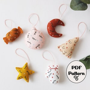 Miniature Felt Christmas Ornaments PDF Pattern, Sewing Pattern Bundle, Digital Christmas Pattern, Winter Felt Decorations, Bundle  PDF