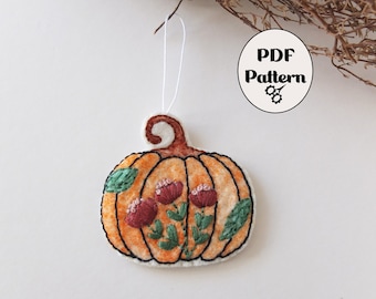 Felt Pumpkin Ornament PDF Pattern, Halloween Felt Pattern, Halloween Decoration, Sewing Pattern, Instant Download, PDF Pattern, Halloween