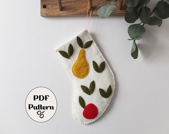 Instant Download Christmas Stocking Pattern, PDF Pattern, Instant Download, Winter Fruit Stocking, Instant Download PDF, Christmas Pattern,