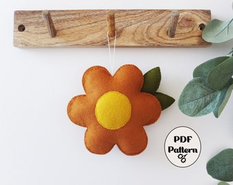 Padrão de costura para flores grandes de feltro: artesanato de primavera para iniciantes (padrão em PDF)