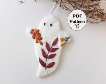Felt Ghost PDF Pattern, Halloween Craft Pattern, Instant Download, Sewing Pattern, Embroidery Pattern, Kids Craft, Home Decoration, Tutorial