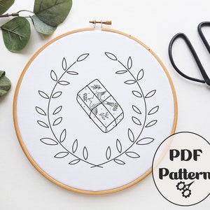 Christmas Gift Wreath, Embroidery PDF, PDF pattern, Embroidery Pattern, Hand Embroidery Pattern, Christmas Embroidery, Pattern, Download PDF