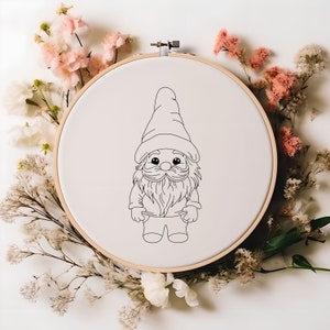 Garden Gnome Hand Embroidery Pattern, PDF pattern, Embroidery Pattern, Spring Embroidery, Pattern, Download PDF, Easter, Instant PDF image 2