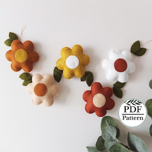 Autumnal Felt Garland PDF, Digital Pattern, Felt Floral Garland, Beginner PDF Pattern, Sewing Pattern, Felt Flower Garland, Instant Download