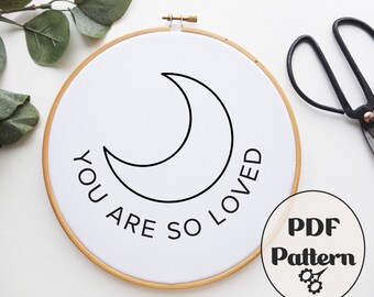 You Are So Loved, Embroidery PDF, PDF pattern, Embroidery Pattern, Hand Embroidery Pattern, Christmas Embroidery, Pattern, Download PDF,