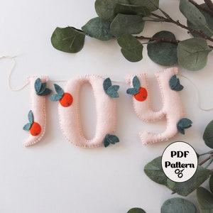 Christmas Felt Joy Garland: Beginner Sewing Pattern (PDF Pattern)
