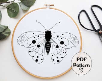 Butterfly Embroidery Pattern, Hand Embroidery Pattern, PDF pattern, Embroidery Pattern, Spring Embroidery, Pattern, Download PDF, Easter,