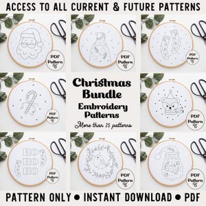 Christmas Embroidery Pattern Bundle: Beginner Designs (PDF Pattern)