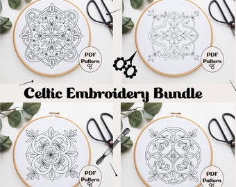 Celtic Embroidery Bundle, Hand Embroidery Pattern, PDF pattern, Embroidery Pattern, Spring Embroidery, Download PDF, Instant PDF, St Patrick