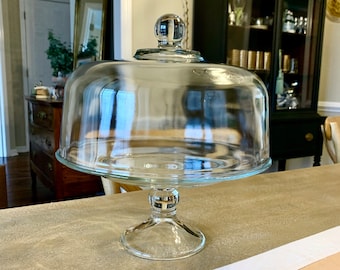 Blown Glass Cake Dome With Stand