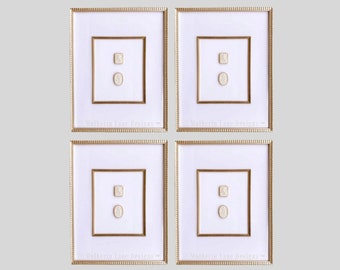 Framed Plaster Intaglios, Designer Wall Art Set Of 4