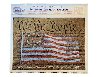 Vintage 1976 Hatch Co Bicentennial Calendar, American Revolution Bicentennial Souvenir, NOS